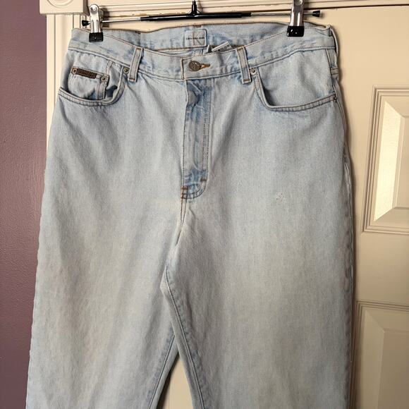 Calvin Klein 1980s Vintage Union USA Jeans Sz 14 Straight High Rise Light Wash - Picture 2 of 8
